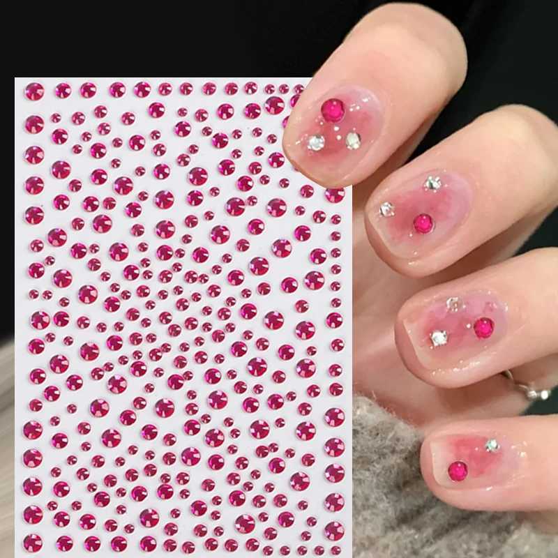 3D Colorful Bubble Pearl Round Glas Crystal Nail Stickers Dopamine Style Manicure DIY DecalsXJ240814