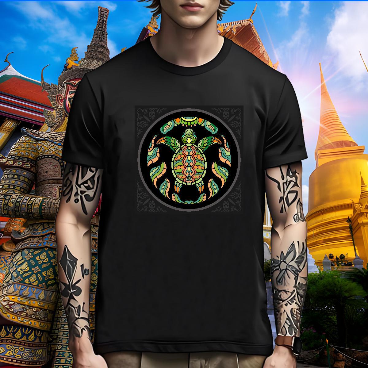 Wholesale T Shirt For Man tortoise Round Neck Short Sleeve Summer Casual Cartoon Printing L-4XL 230g 100% Cotton Mens Tshirts Free Shipping Clothings