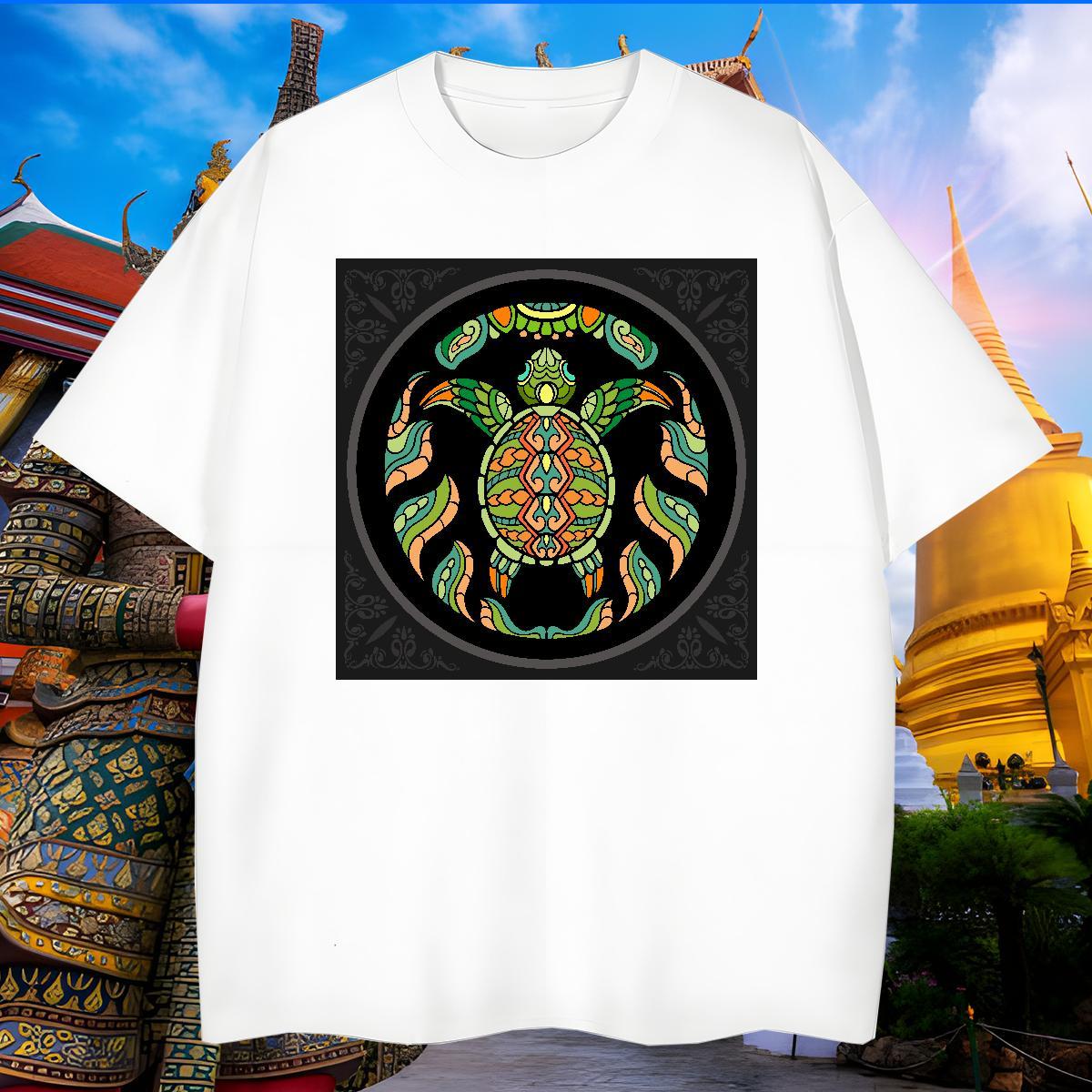 Wholesale T Shirt For Man tortoise Round Neck Short Sleeve Summer Casual Cartoon Printing L-4XL 230g 100% Cotton Mens Tshirts Free Shipping Clothings
