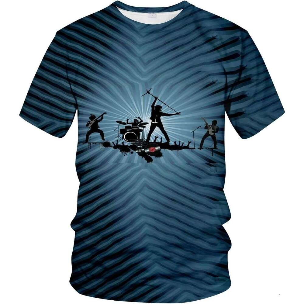 Mens T shirt 3D Novelty T-Shirt Rock and Roll Legends on a Sunburst Effect shirts tshirt graphic tee Casual tops summer clothes Short sleeve