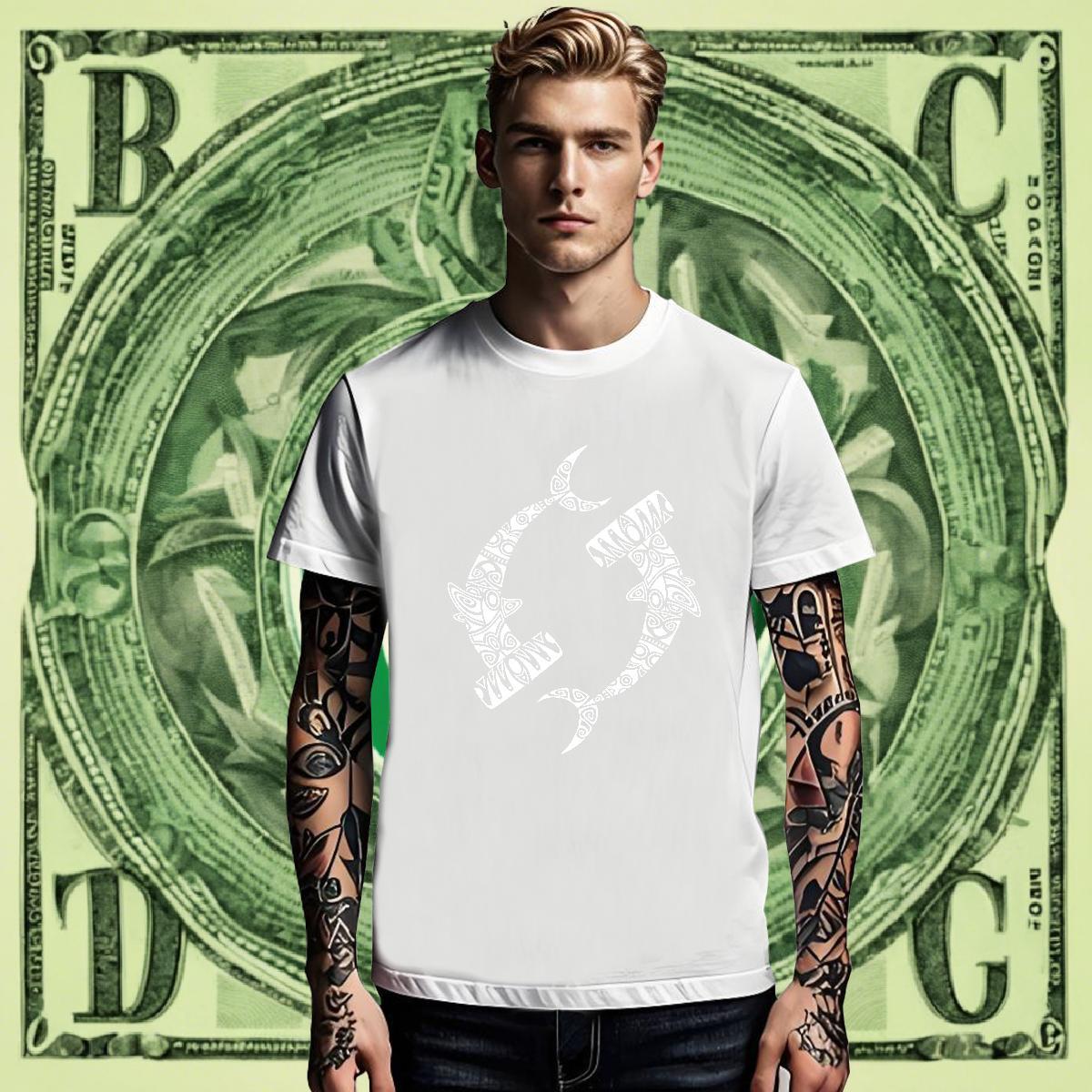 Cool Couples T Shirts Sport 230g Cotton Floral Print Short Sleeve O-Neck fish Men T Shirts 2024 DIY Top Tees