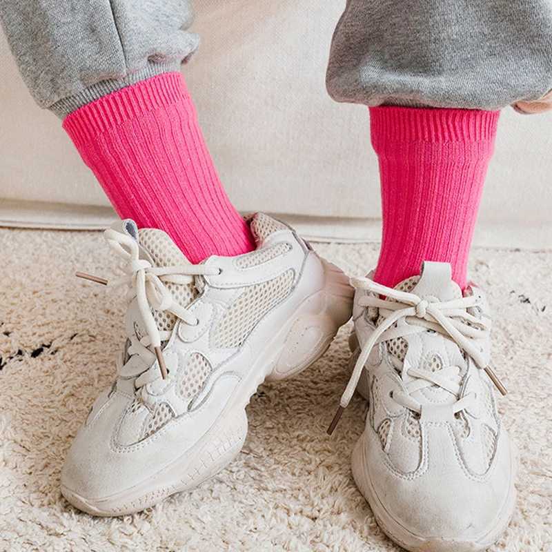 3 pairs/batch of childrens socks for spring and summer Japanese style childrens socks candy colored boys and girls mid tube socks W240814