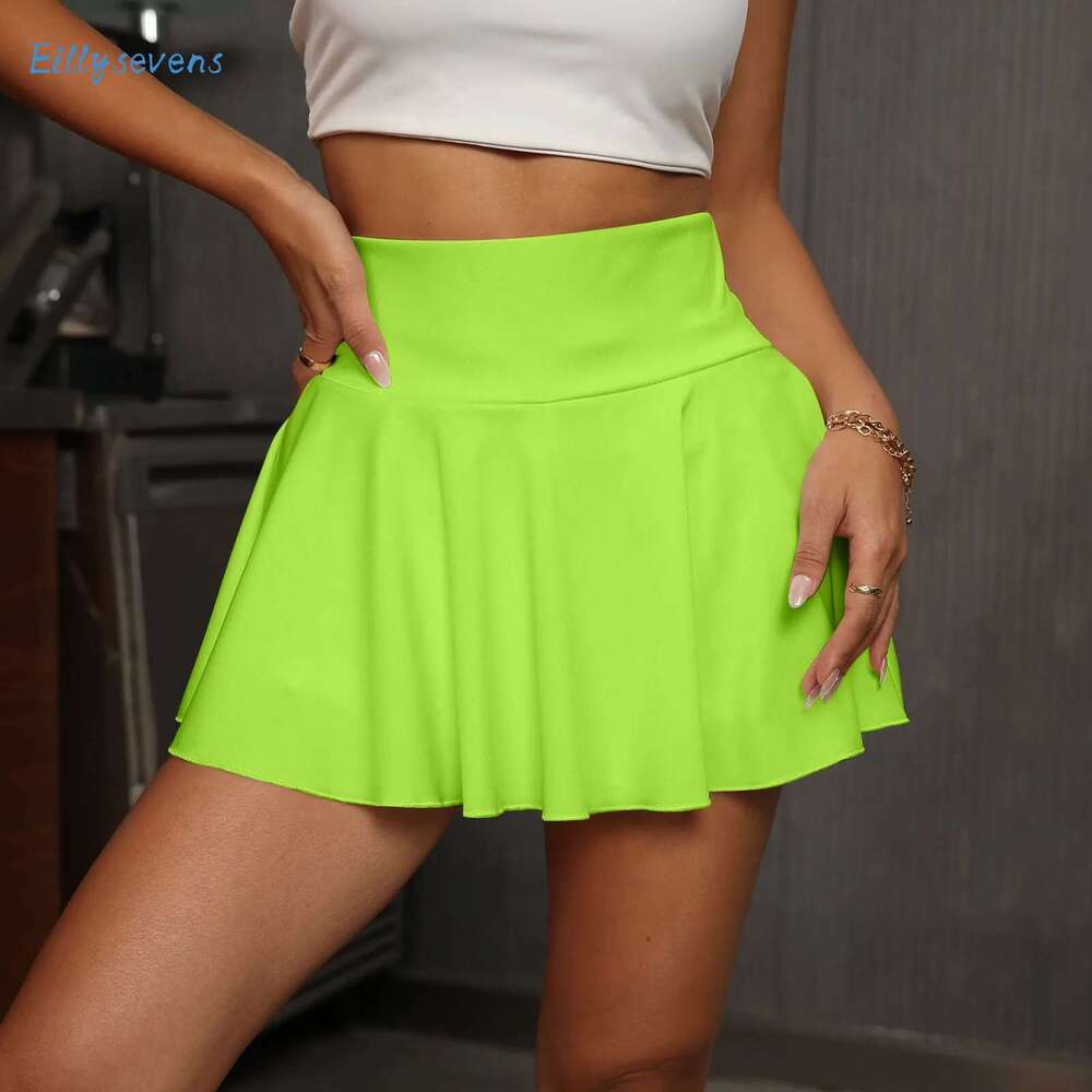 Pleated Women'S Casual High Waist Solid Color Short Half Tennis Sports Skirt Summer Daily Clothing Matching Skirts s