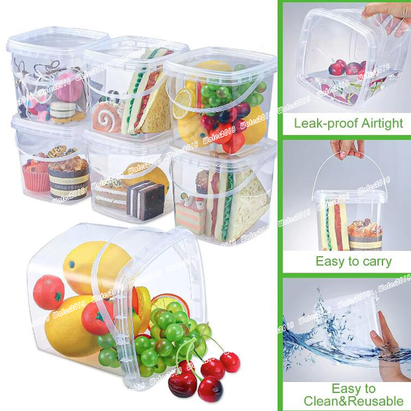 68OZ Square Deli Containers with Lids Clear Plastic Food Storage Containers Airtight Deli Containers