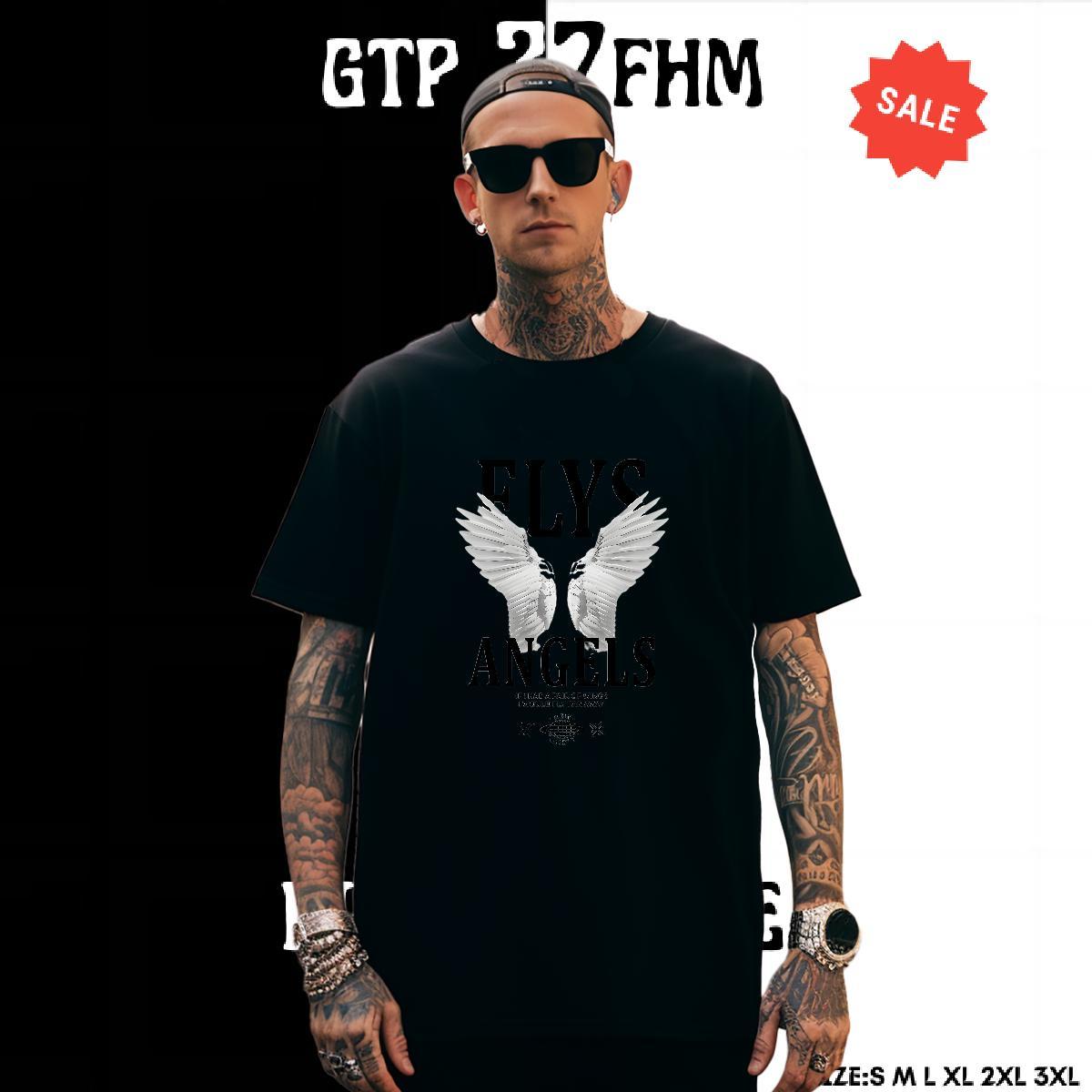 Brand Men Tshirts Casual 230g 100% Cotton Black Oversized Round Neck Short Sleeve letter T-Shirts for Men Fashion Casual Top Tees