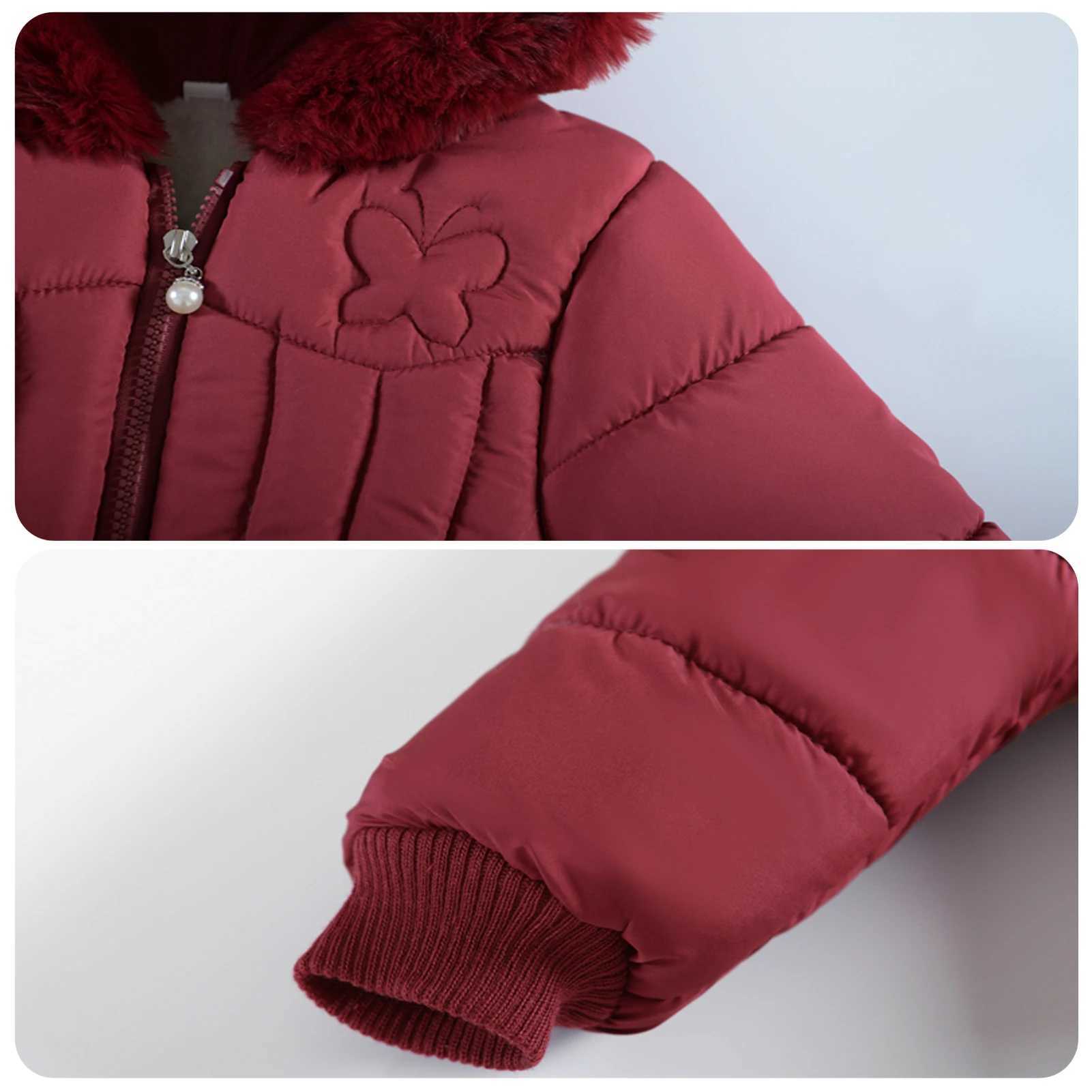Womens bedding jacket childrens inflatable jacket fur cover childrens down jacket cotton coat warm 3D butterfly windproof childrens winter jacket W240