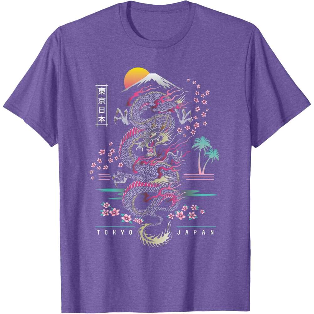 25ss T shirt for Mens Japanese Tokyo Dragon Asian inspired retro 80s style T-Shirt Shirts Tshirt Graphic Tee Casual Tops Short sleeve Free shipping