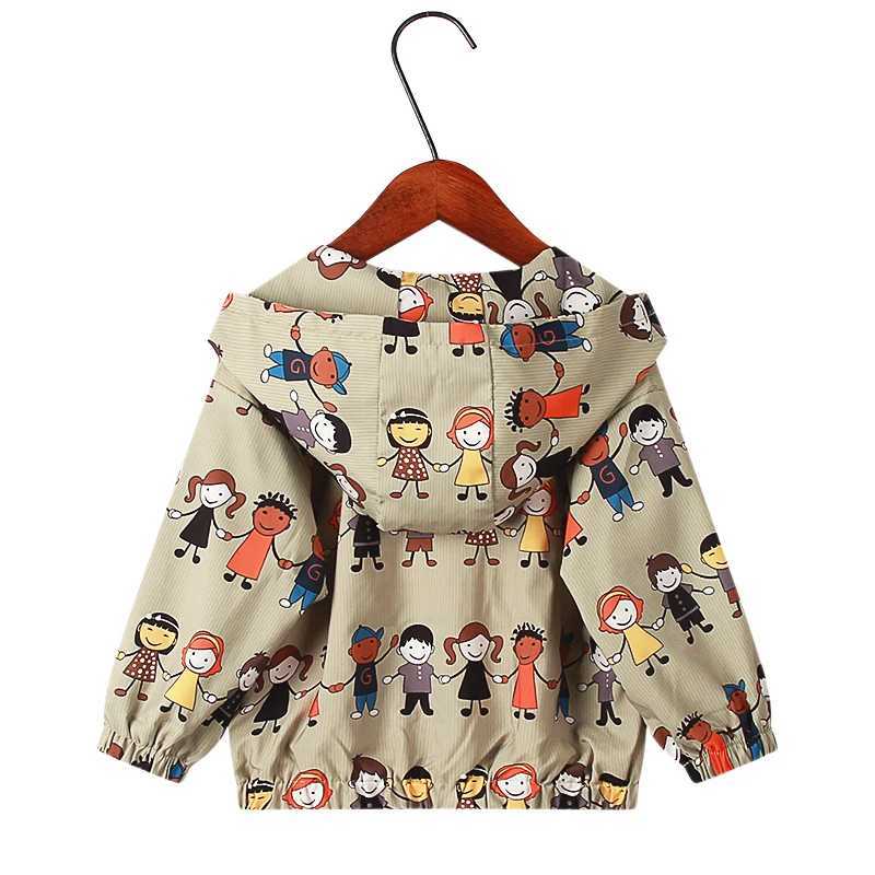 New summer autumn childrens jacket fashion cartoon print baby girls and boys jacket 1-7Y childrens hooded boys/girls top W240807
