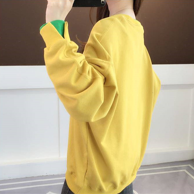 Cotton fake two-piece hoodie, plus size loose fitting pullover, Korean version student women's clothing, 2024 new spring and autumn solid color t