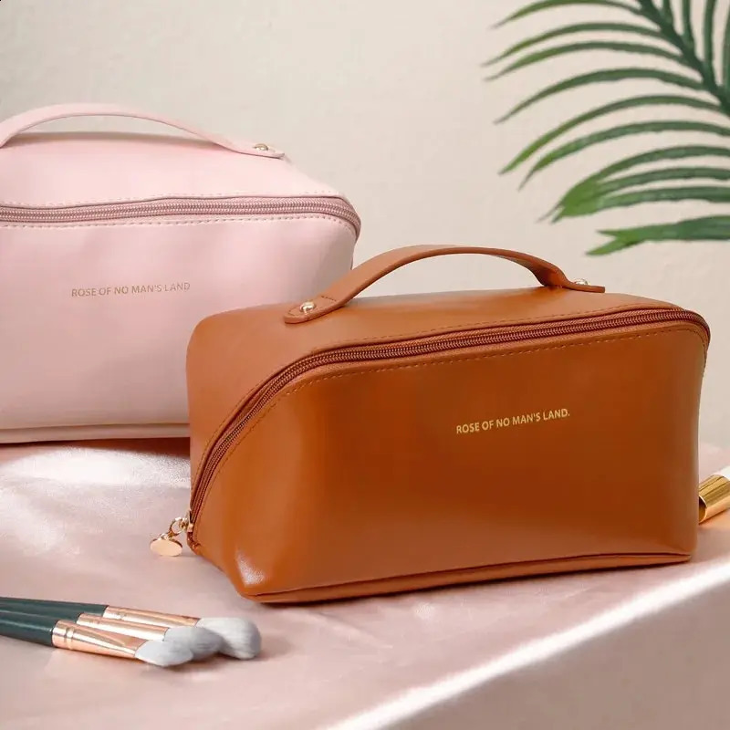 Large-Capacity Travel Cosmetic Bag Portable PU Makeup Pouch Women Waterproof Bathroom Wash Handbag Multi-functional Toiletry Kit 240815