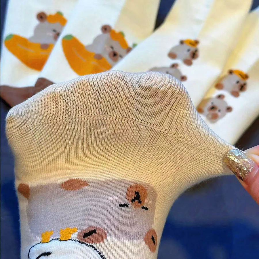 Children's Summer Thin Japanese Cute 3D Cartoon Ins Trendy Versatile Short Socks
