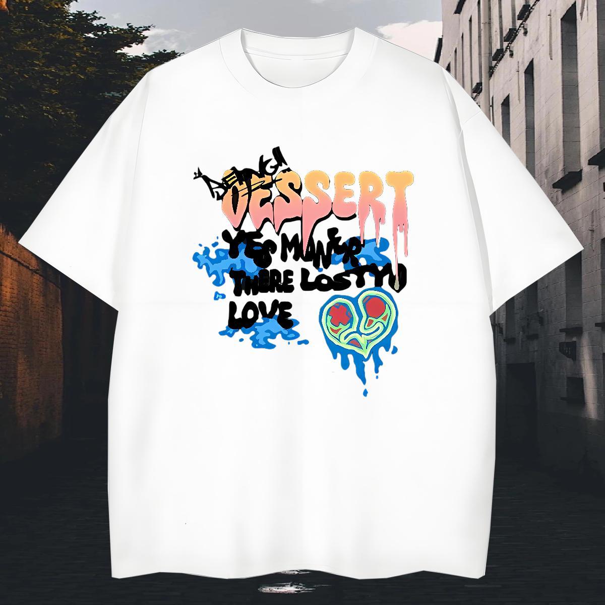 Loose Fit Men Tees Outdoor 230g 100% Cotton DIY Printed Breathable Crew Neck letter T Shirts Men Wholesale Tops