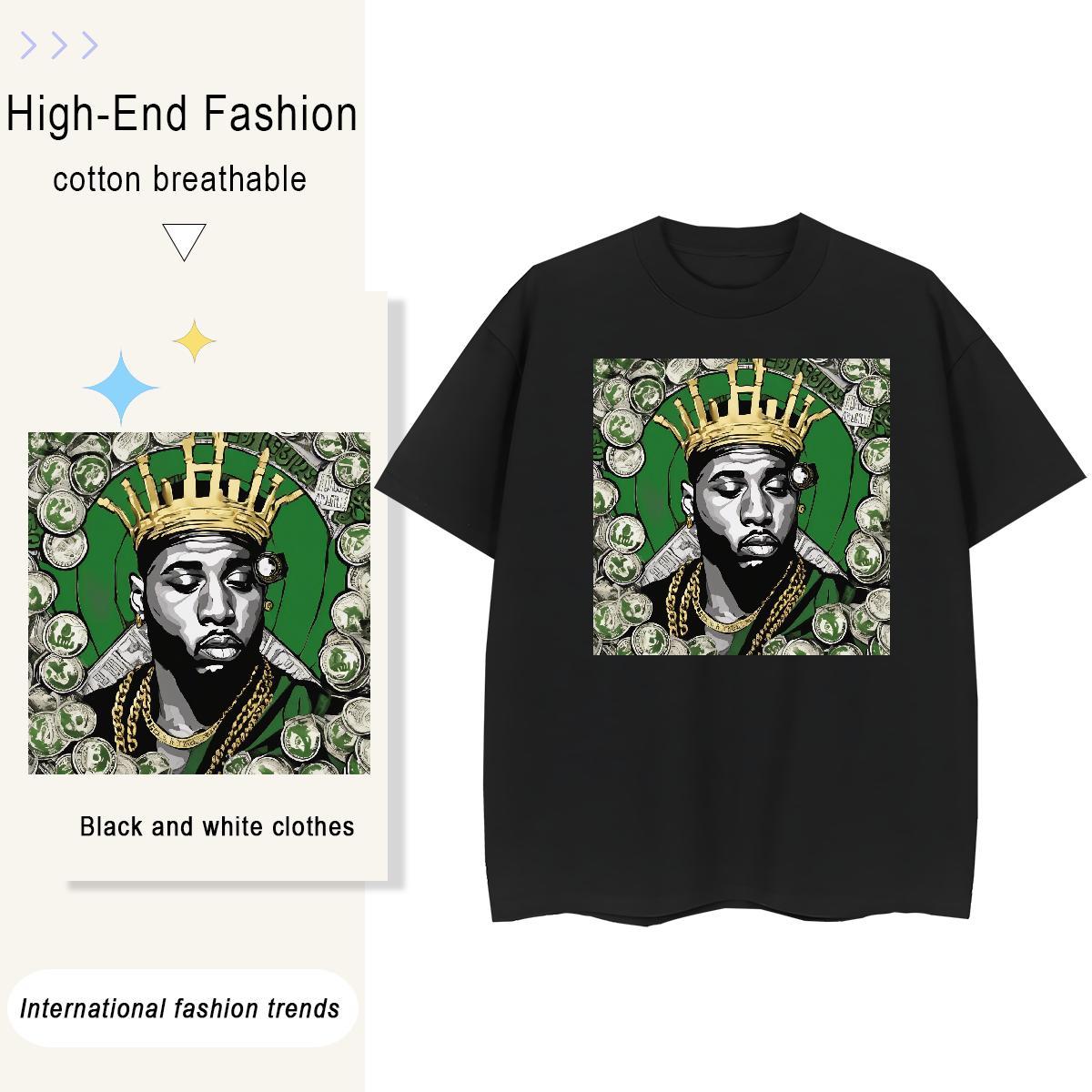 TOP Quality Men Tees Hip Hop Street 230g Pure Cotton Oversized 4XL Breathable Soft USD Man T Shirts New Wear
