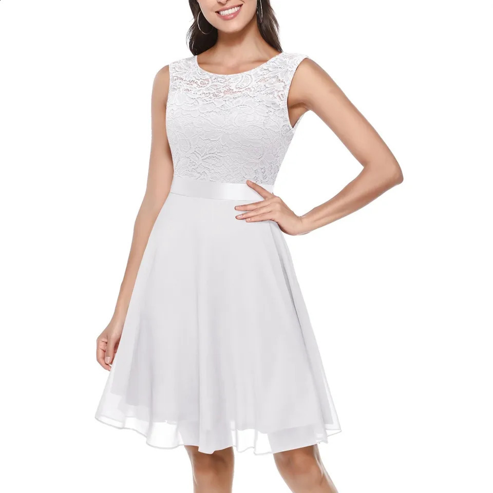 Elegant Floral Lace Formal Occasion Dresses for Women Summer Solid Color Bridesmaid Wedding Party A Line Dress Vestido De Fiesta 240815