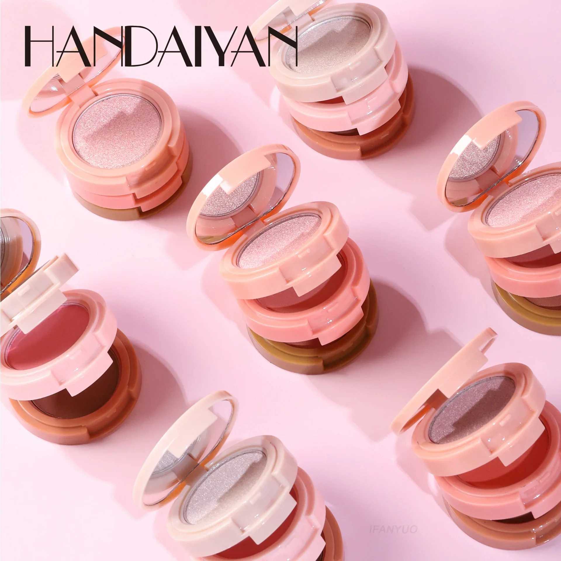 New 3 In 1 Matte Highlighter Contouring Blush Palette Pearly Shiny Eyeshadow Multifunctional Face Makeup Palette Female Cosmetic Y240815