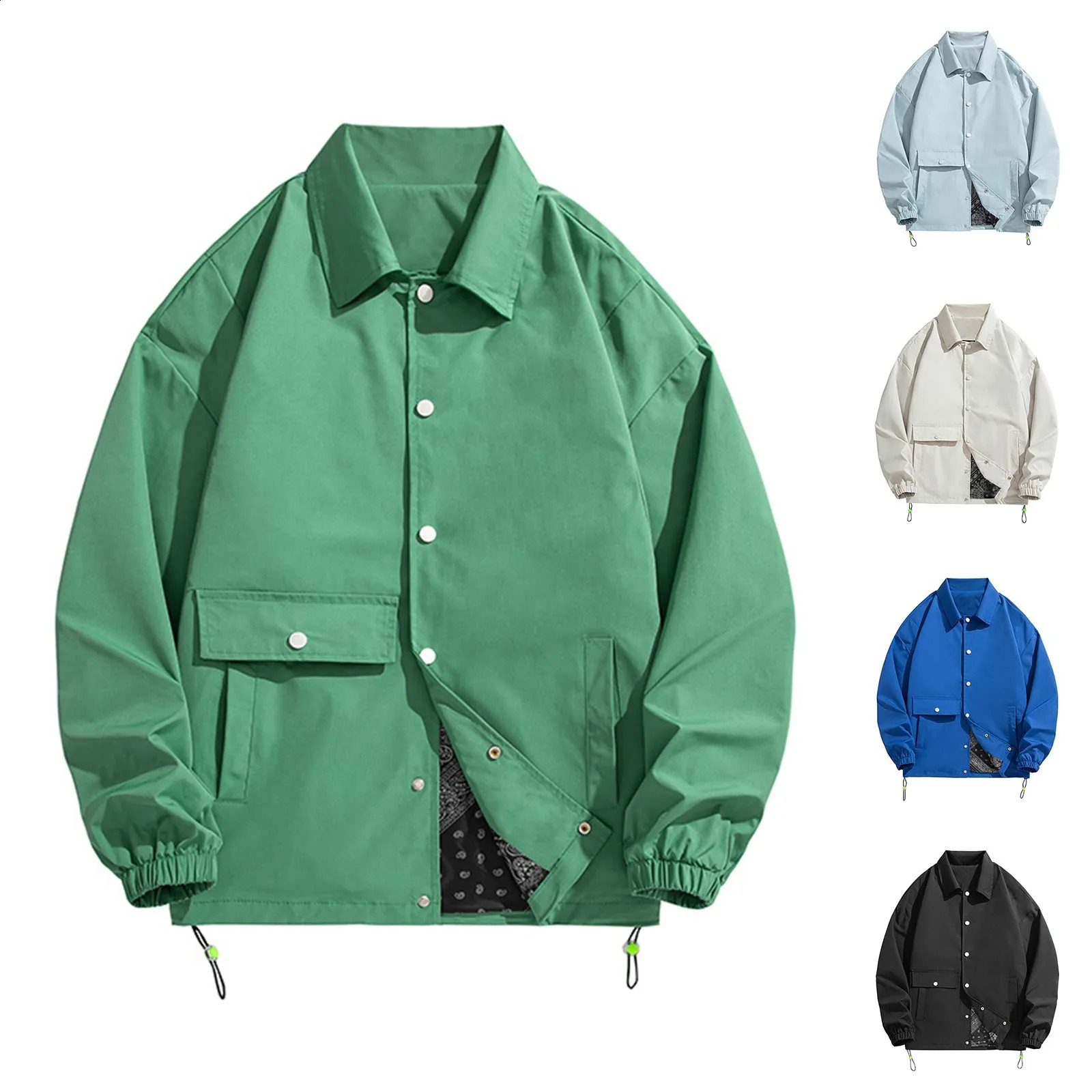 Jacket Men Windbreaker Hooded Zip-Up Coat Autumn Clothes Y2k Vintage Streetwear Outwear Korean Fashion Harajuku Cropped Jackets 240809