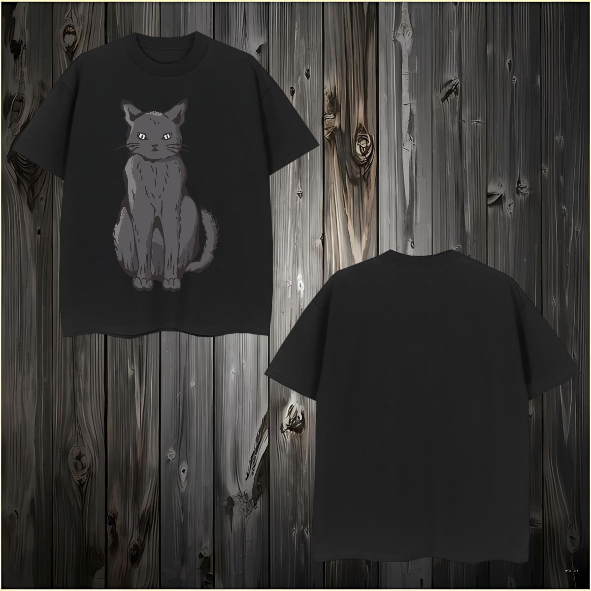 TOP Quality T Shirt For Man cat Crew Neck Daily Outfit Customized 230g 100% Cotton Tshirts 2024 Designer Tees Shirts