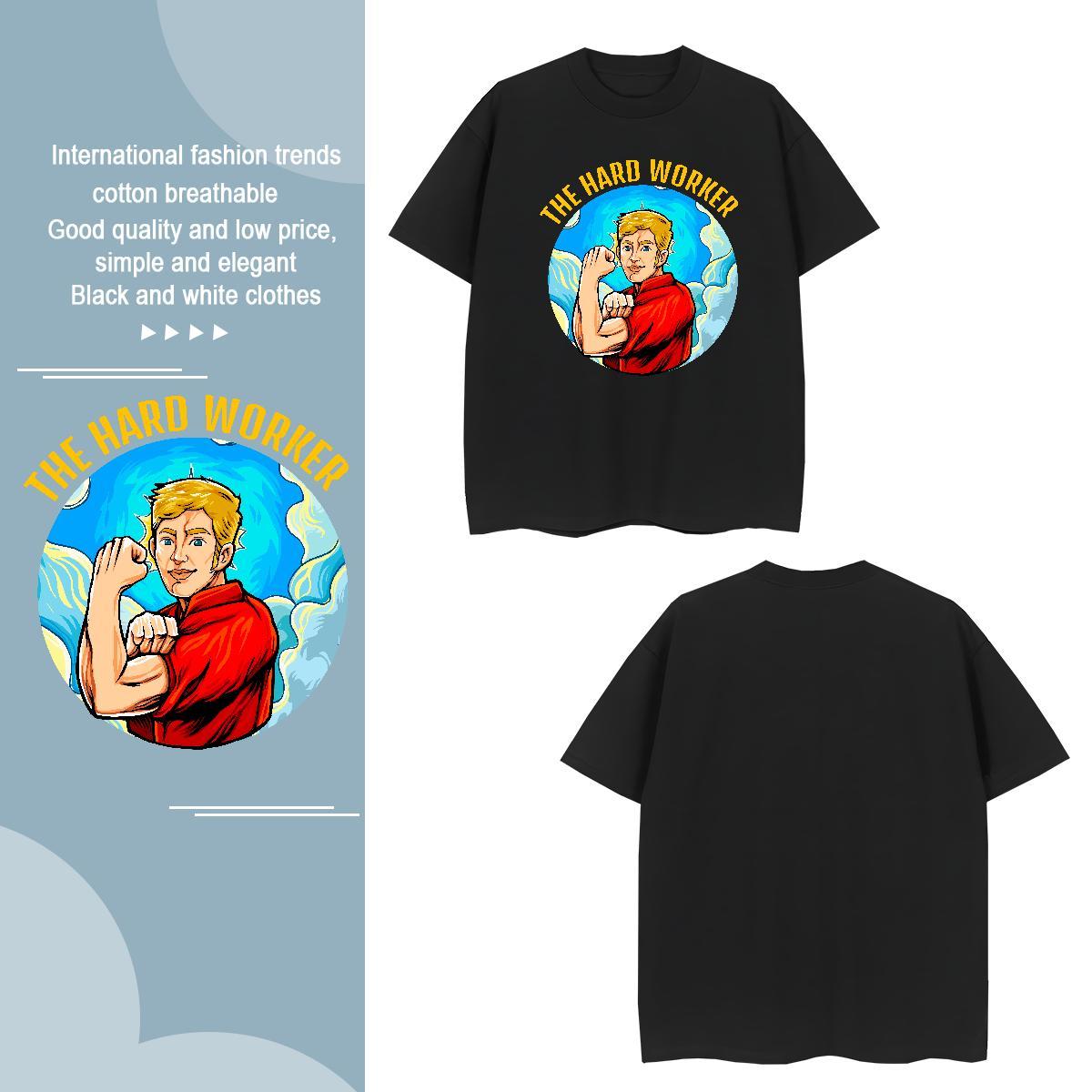 Man T Shirts 230g Cotton portrait Daily Wear Short Sleeve O-Neck Customized Tshirt for Man Woman Classic Cool Design Polos