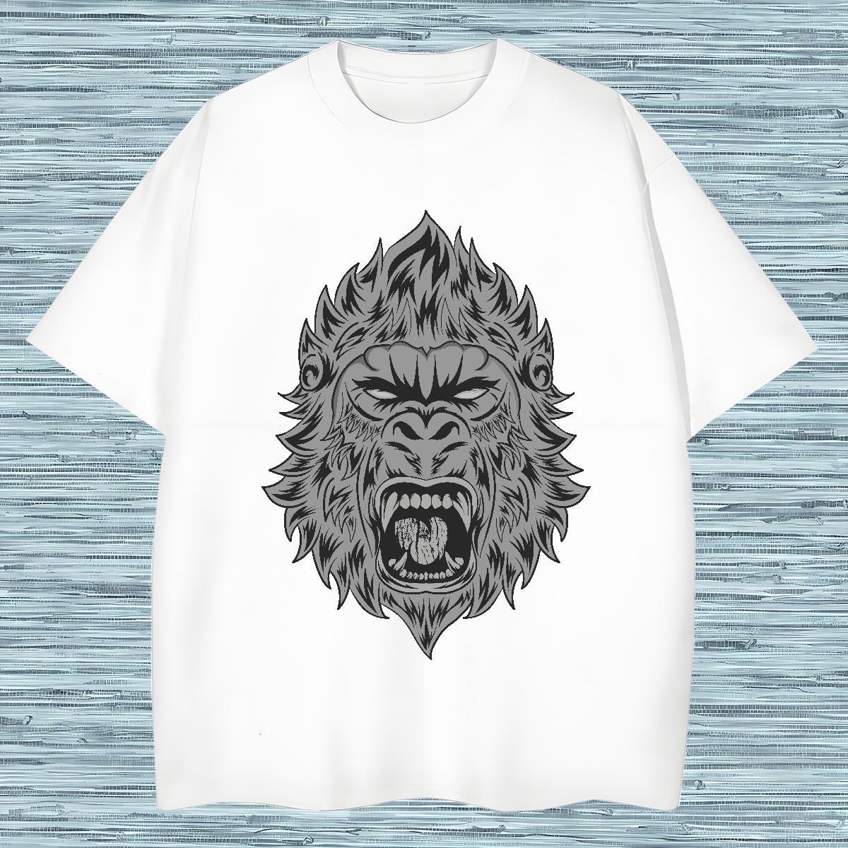 Cool T Shirts Men chimpanzee Breathable Short Sleeve Hip Hop Street Custom Cartoon 230g 100% Cotton Tshirts DIY Clothes