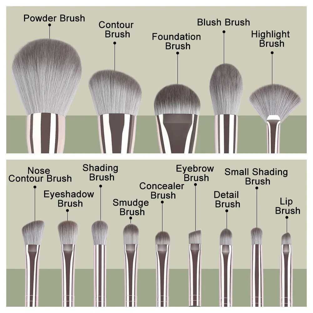 8/14 pieces of makeup brush set bristles super soft suitable for cosmetics foundation loose powder lipstick eye shadow wooden makeup brush tools W2408