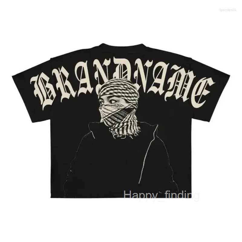 Mens T Shirts Y2K Harajuku Shirt Men Hip Hop Gothic Graphic Print Oversized Cotton Tshirt Punk Short Sleeved Streetwear Casual Tops Tees