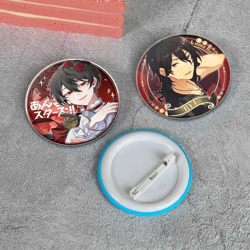 58mm Anime Ensemble Star Brooch Round Handmade Badge Brooch Backpack Clothing Gift Accessories HD Printed Enamel Pin W240815