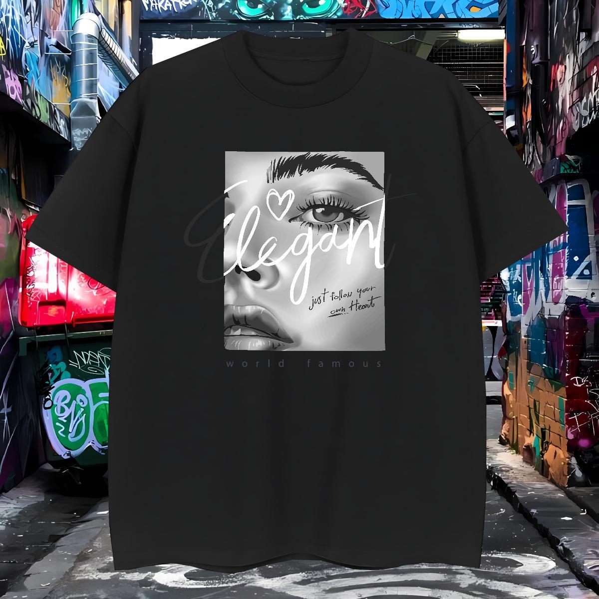 T Shirts Men 100% Cotton 230g eyes Sports Casual Short Sleeve Soft DIY Logo Oversized Men Tshirts Fashion Designer High Quality Top Tees