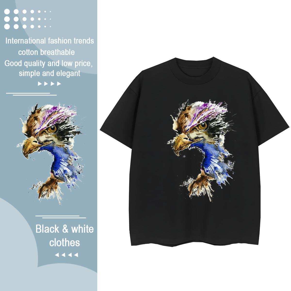 Loose Mens T Shirts cool Crew Neck Breathable Sport DIY Printed 230g Pure Cotton Men Clothes T-Shirt Brand Polos