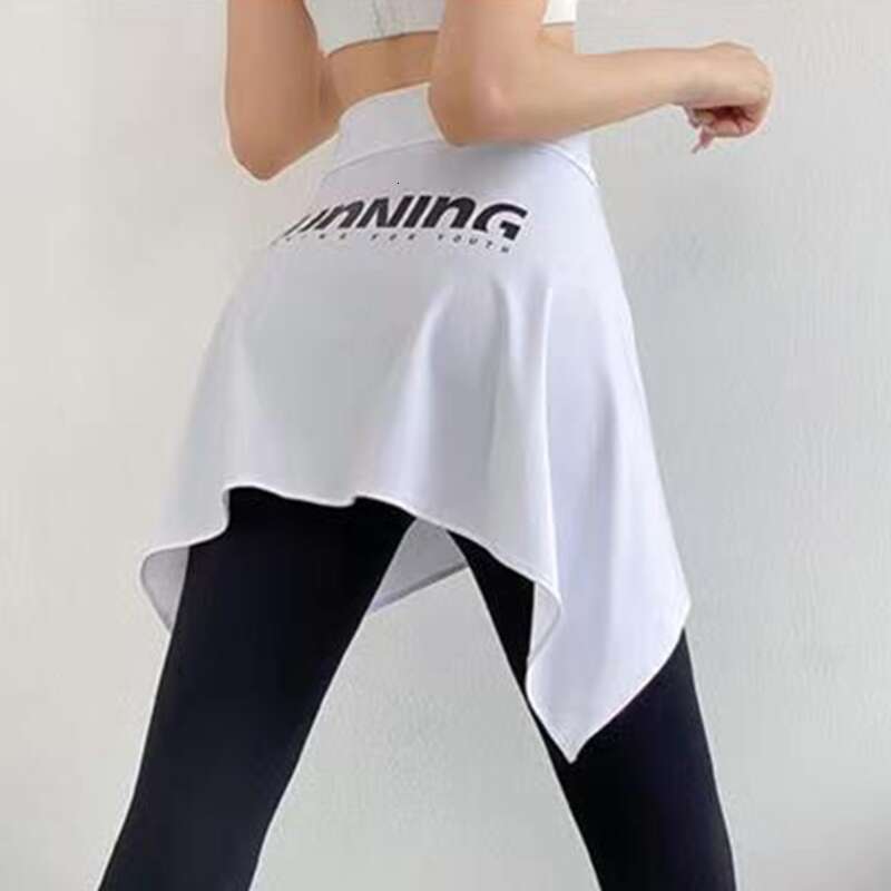 Yoga Women Tennis Self Cover Wrap Hip Covering Scarf Letter Print Workout Running Tie Up Asymmetrical Skirt ing