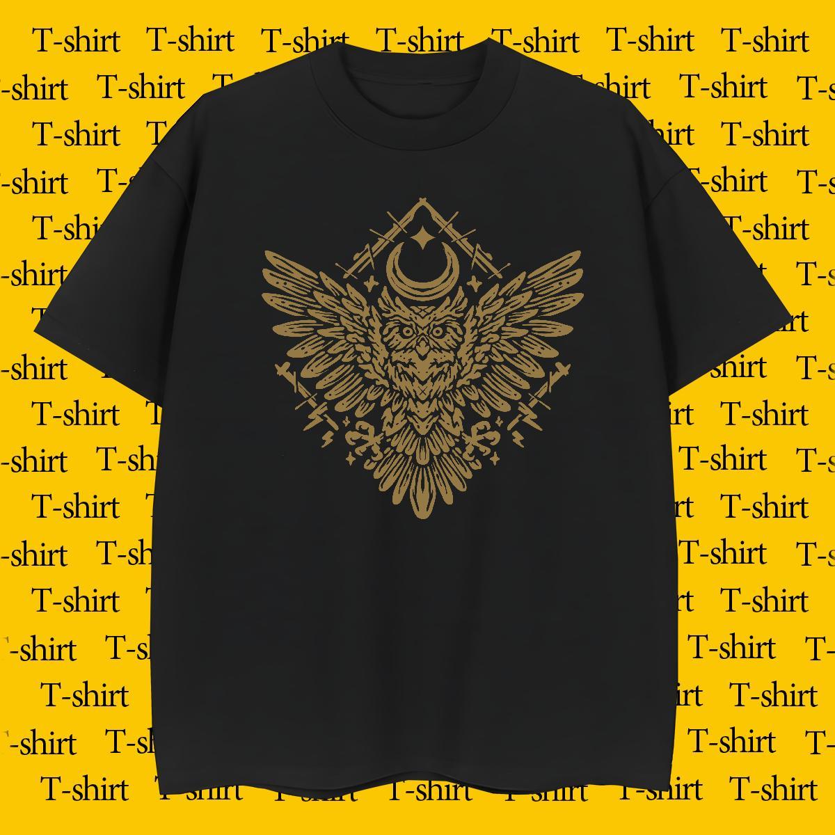 T Shirt For Man 230g 100% Cotton eagle Anime Printing Street Round Neck Short Sleeve Oversized 4XL Men Tops Tees 2024 Designer Comfortable Top Tees