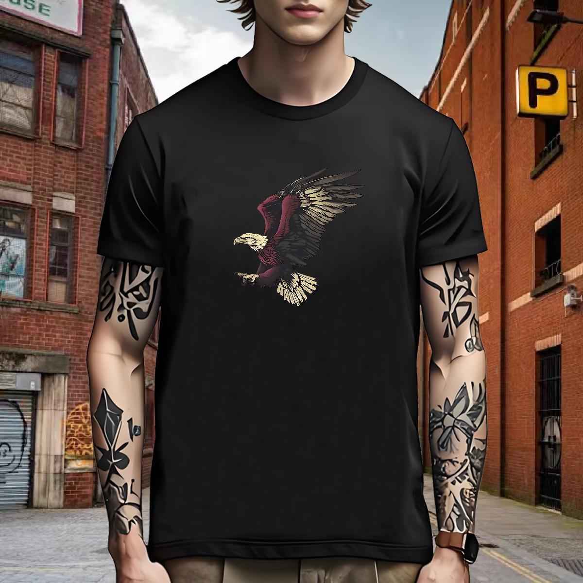 Free Shipping Man T Shirts eagle Breathable Crew Neck Hip Hop Cartoon Printing L-4XL 100% Cotton 230g Tshirts Factory Direct Tops Shirt