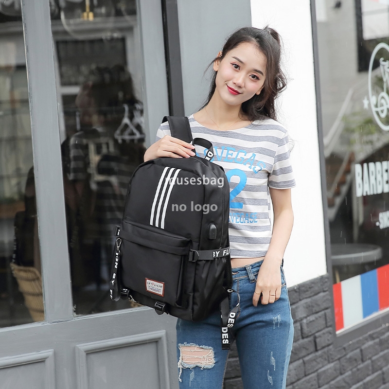 Customized large capacity black backpack Waterproof thickened student backpack Leisure simple commuter bag Business computer bag