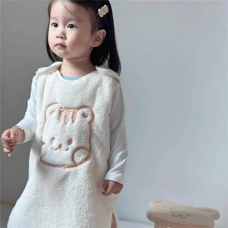 Warm Fleece Baby Sleeping Bag Newborn Blanket Sleepers Sleepsack Autumn Winter Anti-kick Quilt Infant Sleeveless Robe Sleepwear Y240814