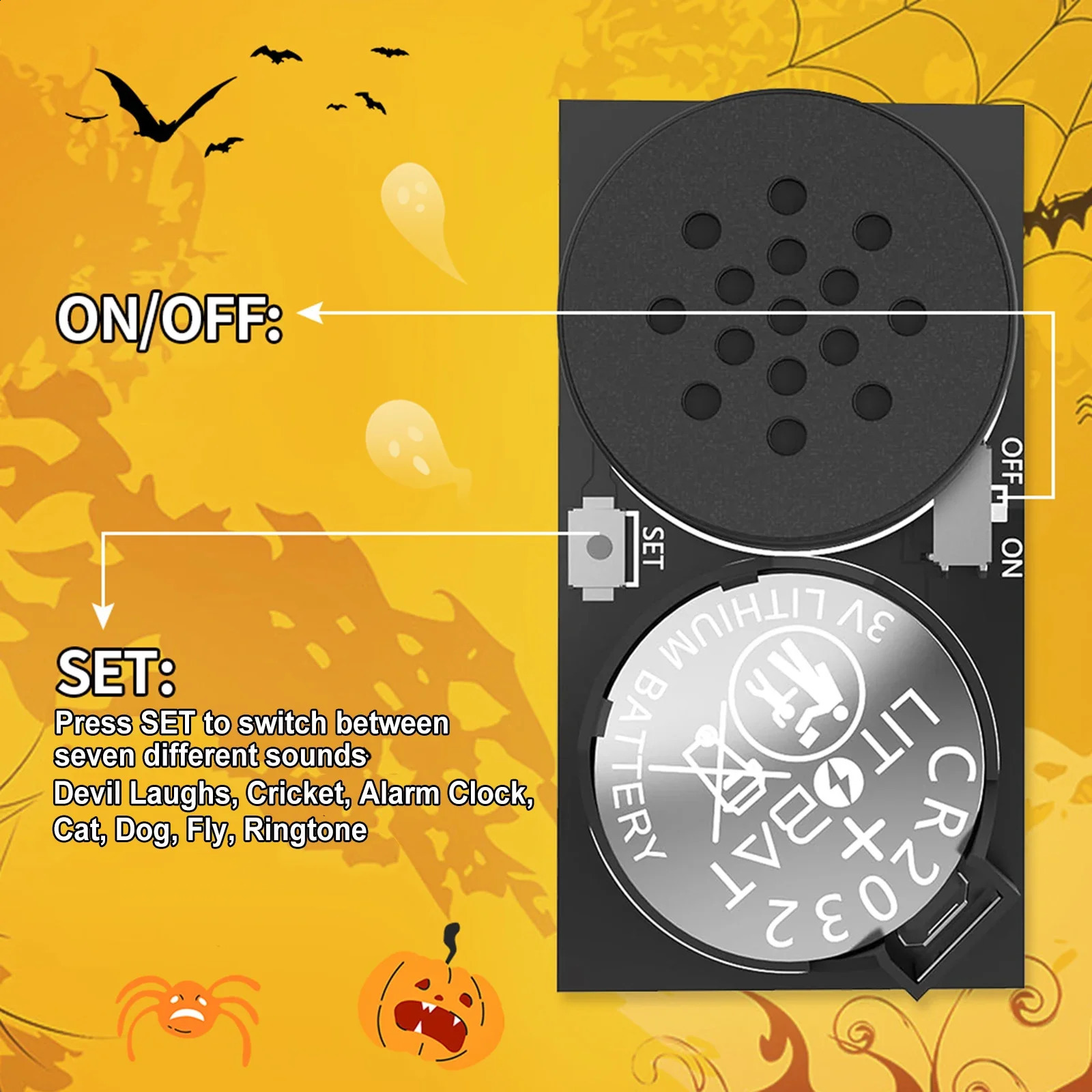 2/4 Pack Cricket Noise Maker Prank Hidden Prank Noise Maker 7 Sounds Intervals Noise for Halloween April Fools Day Party 240813
