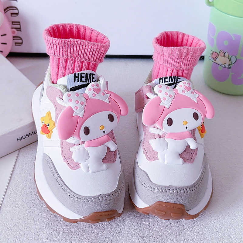 Sneakers Girls shoes sports shoes 2024 spring new collection childrens soft soled dad shoes cartoon big eared dog fashion princess spring collection H