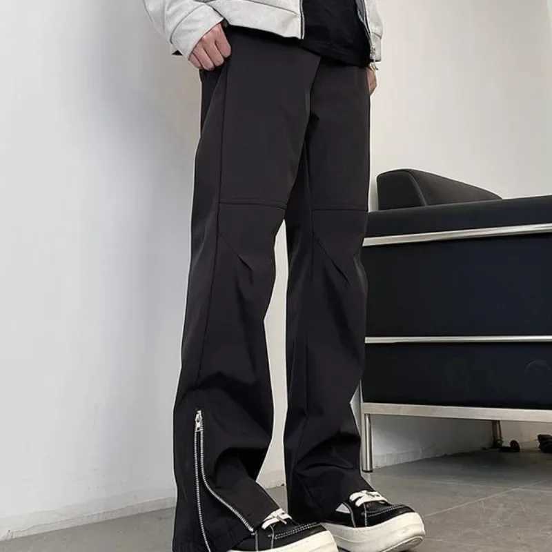Punk Baggy Pocket ultra-thin fit loose custom mens Trouser office zipper business casual pants mens casual pantsW240725