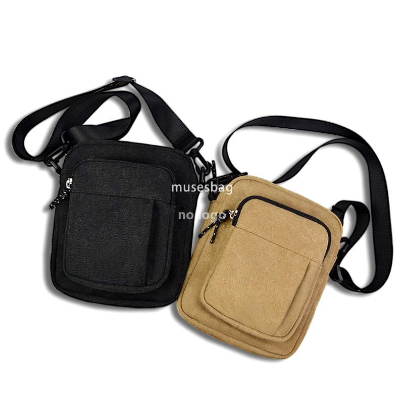 Leisure simple canvas crossbody bag Korean version of the trend shoulder bag all outdoor travel crossbody bag lightweight sports bag