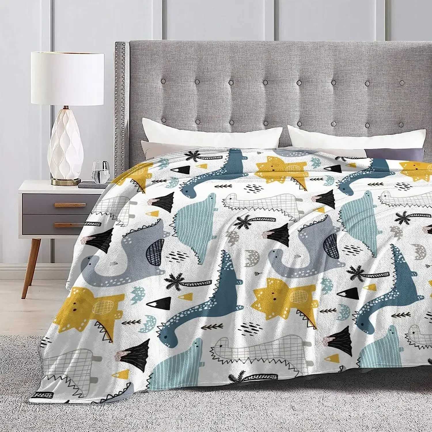 3d Print Dinosaur Throw Blanket Plush Flannel Bed Couch Office Home Kids Women Men Soft Warm Lightweight for Children Covering Y240815