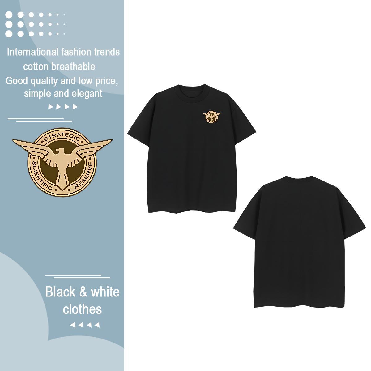 Unisex Mens Tshirts Street wear Hip Hop 230g Cotton Oversized Short Sleeve O-Neck eagle Man T Shirts DIY Customized Wear
