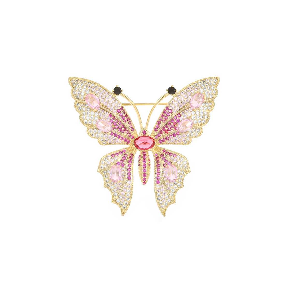 SUYU 2023 Autumn Insect Series Fashion Butterfly Gradient Womens Luxury Plush Elegant Temperature Holiday Gift Pin W240815