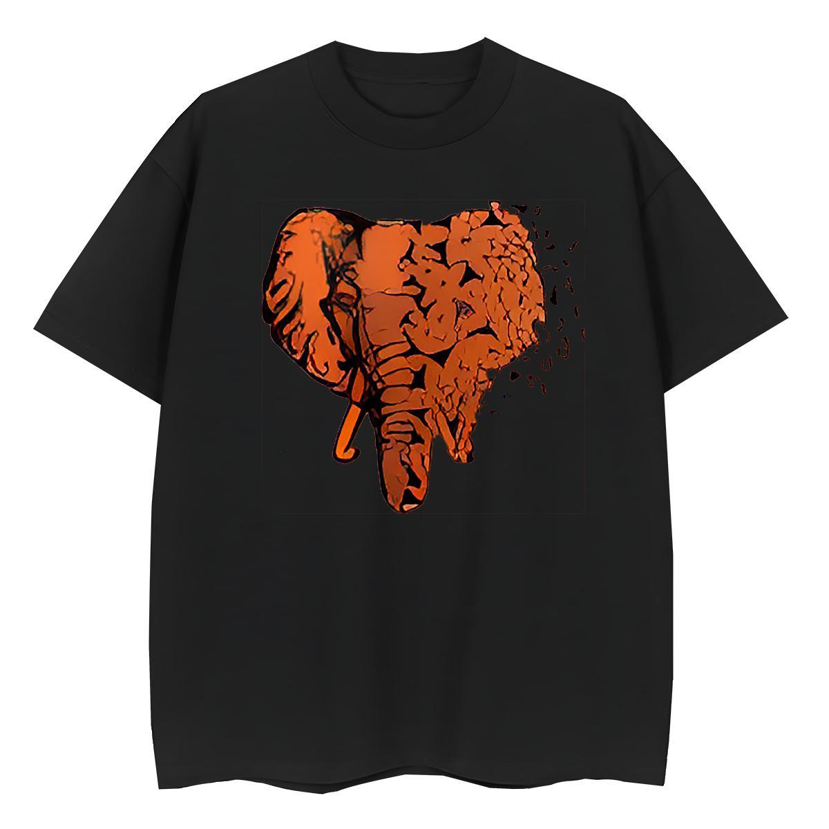 Popular T-Shirts for Men Elephant Breathable Crew Neck Casual Beach Oversized 3XL 4XL 100% Cotton 230g Men Tees 2024 DIY Tshirts
