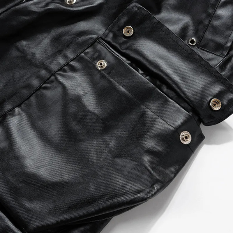 High Quality Techwear Multi-pocket Wax Coating Hip Hop Punk Wide Leg Cargo Pants Men Women Harajuku Street Casual Baggy Pants 240814