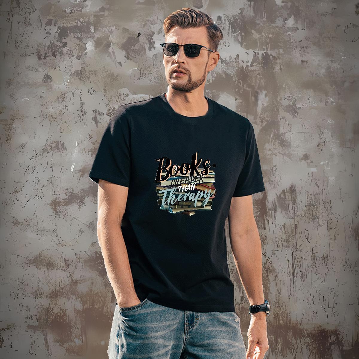 Free Shipping letter T-Shirts for Men Daily Wear Men Tshirts 230g Cotton Fashion Casual Short Sleeve Soft Black Oversized Tee Shirt