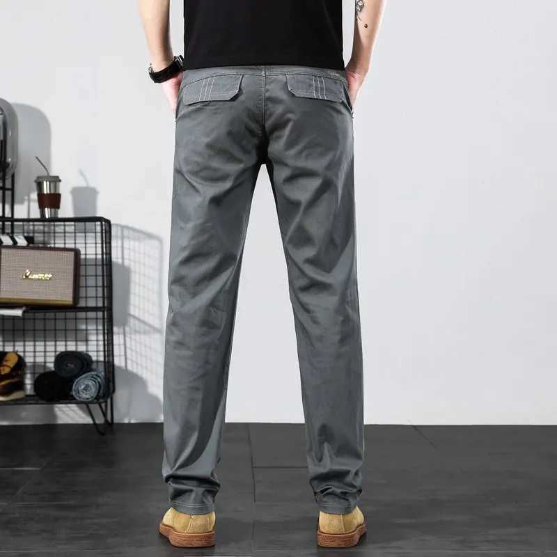 2023 Spring/Summer New Mens Straight Stretch Casual Pants Classic Casual Business Style Cotton Trouser Mens BrandW240725