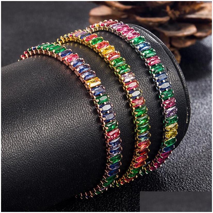 Pendant necklace Fl Moissan tennis bracelet certified 5mm luxury diamond bracelet pure silver color gold-plated men's Otp9N