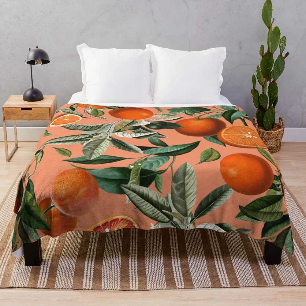 Cover blankets Sofa throw blanket coraline fleece cooling blanket custom decorative bed blankets sunflower orange flower birds Y240815