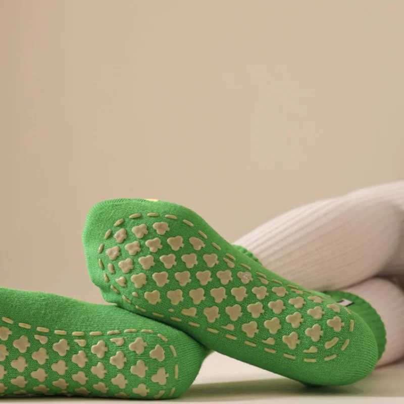 6 pairs of anti slip childrens floor socks trampoline socks all season solid color digital trend student indoor socks W240814