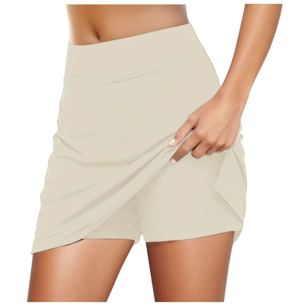Women's Skirts Casual Solid Tennis Yoga Sport Active Skirt Elastic Waist Leisure Temperament Clothes for Women