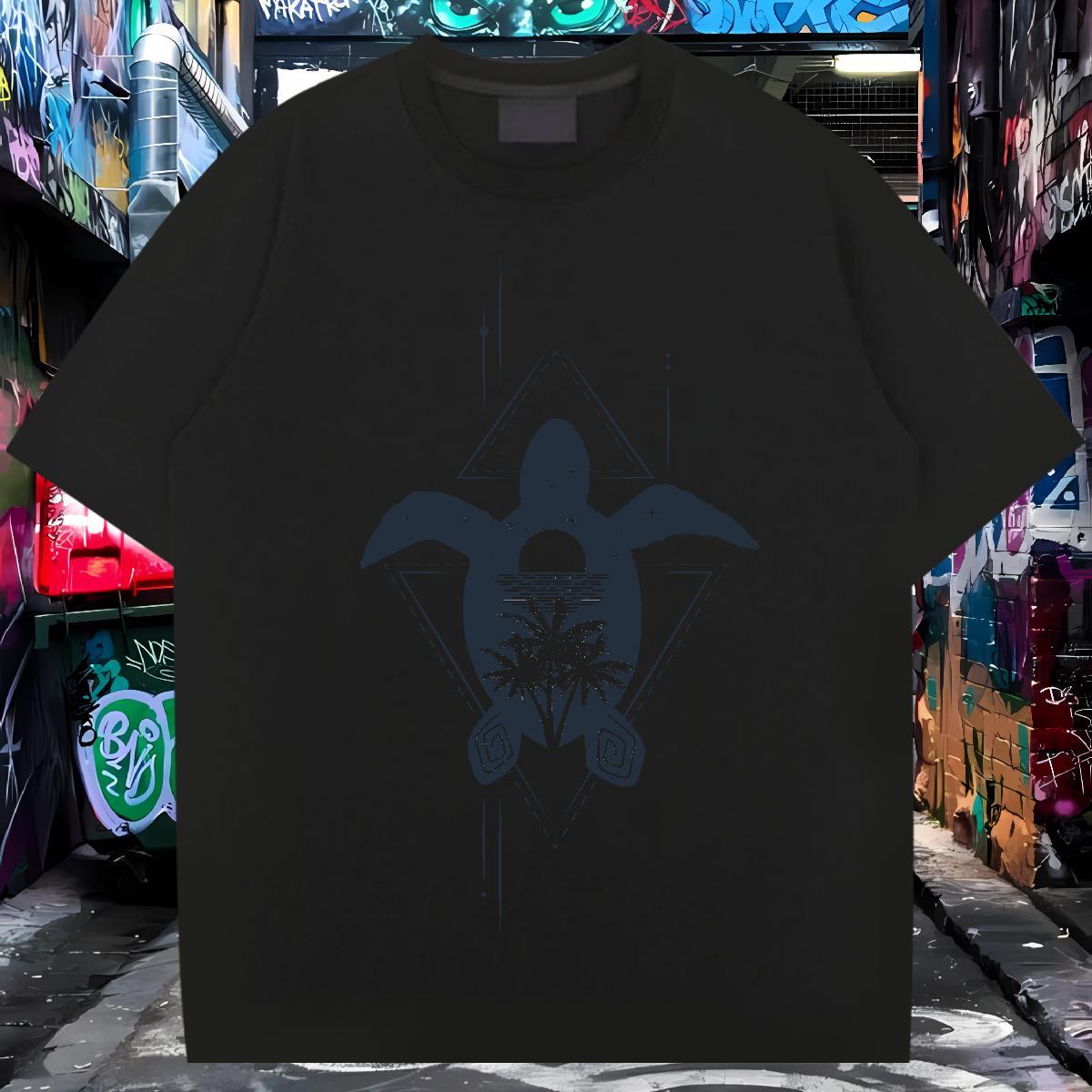 T shirt 100% Cotton 230g Beach Crew Neck Custom Print Plus Size Men Tshirts 2024 DIY Brand Wear