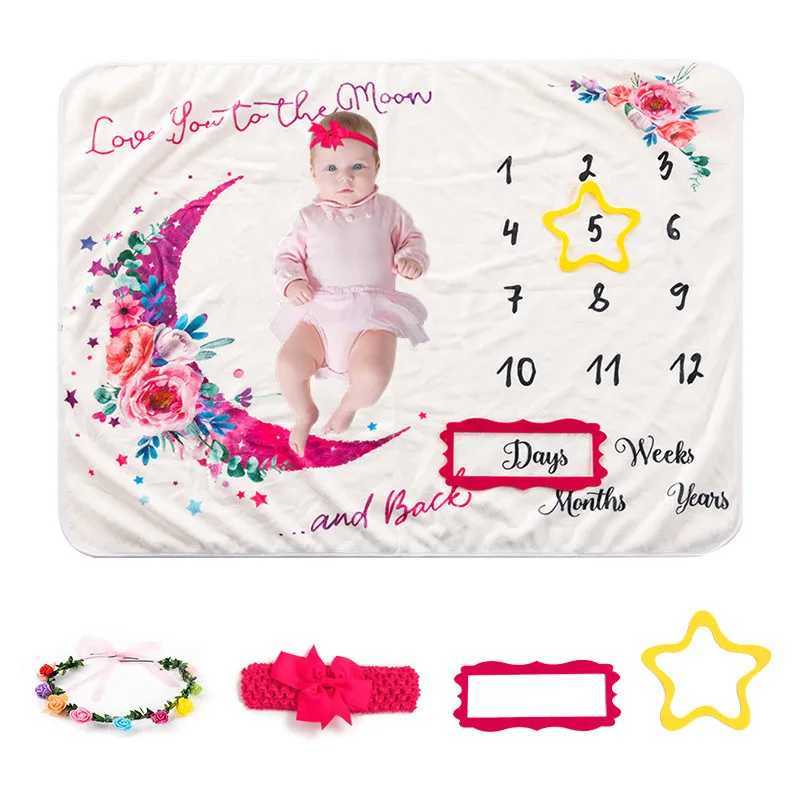 Premium Flannel Blanket for Baby Photography - Perfect for Milestone Monthly Photoshoots Photoshoot Accessories Y240815